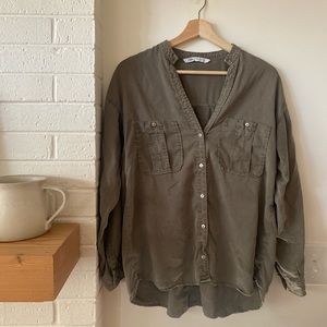 Zara Olive Green Shirt Size Small